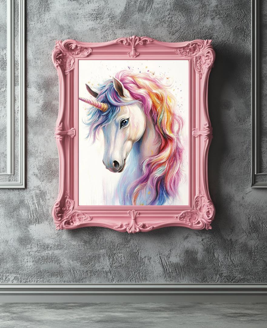 Unicorn Painting Digital Printable Wall Art.