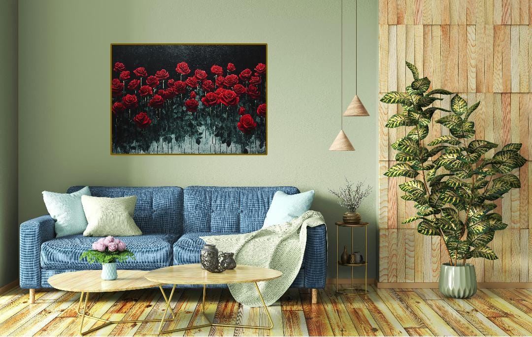 Red Rose Nature Digital Printable Wall Art.