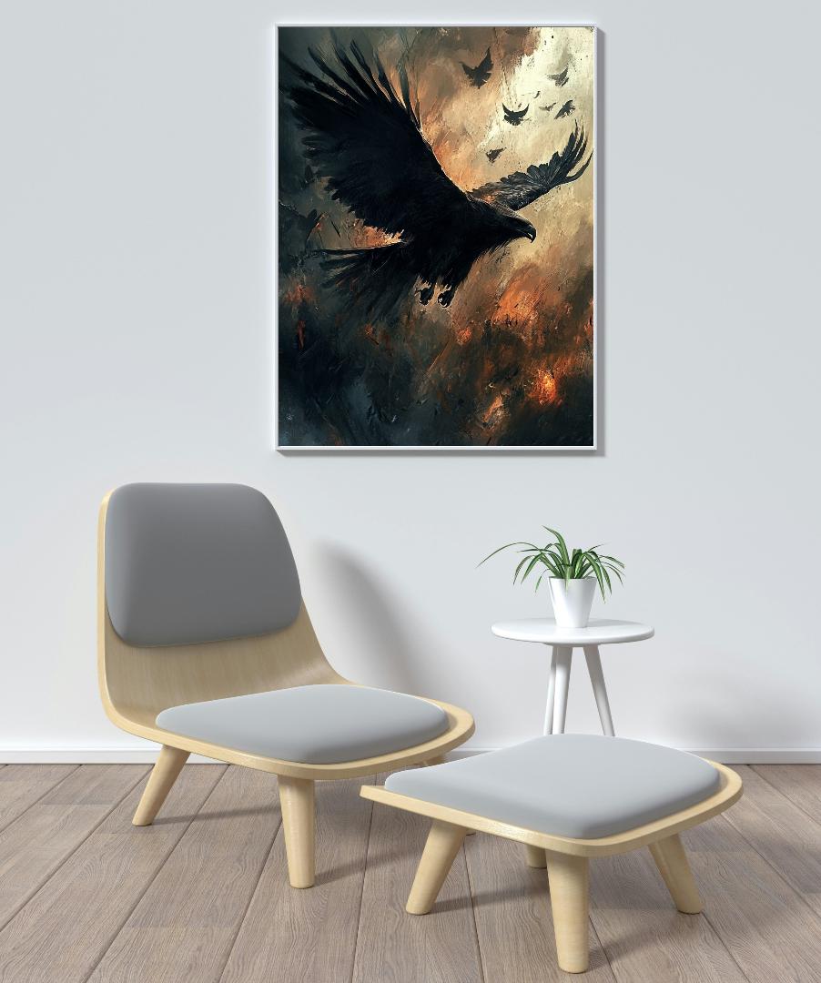 Scary Eagle Digital Printable Wall Art.