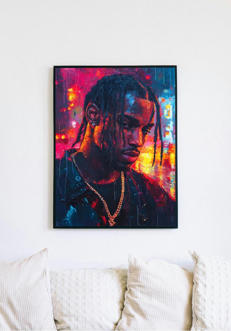 Neon Travis Scott Digital Printable Wall Art.
