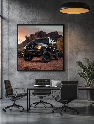 Black Mercedes G Wagon in Desert Digital Printable Wall Art.