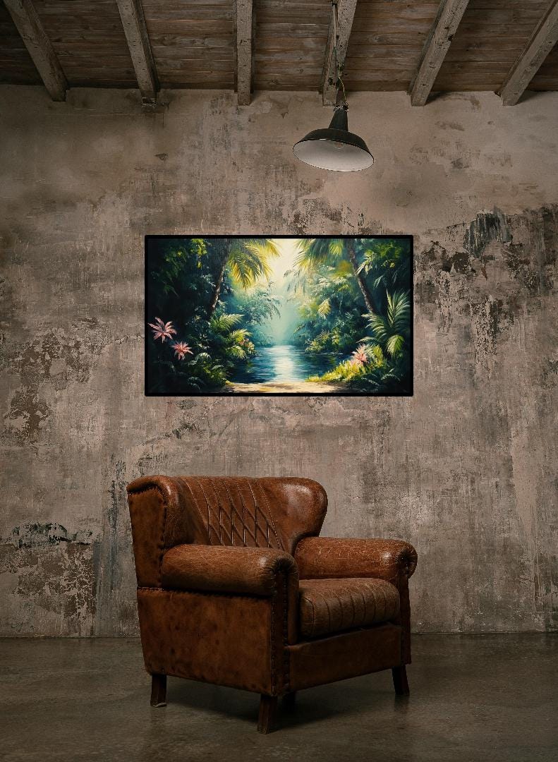 Jungle And Lake Digital Printable Wall Art.