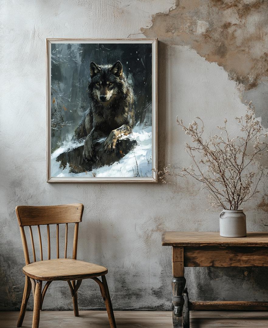 Wolf Painting Digital Printable Wall Art.