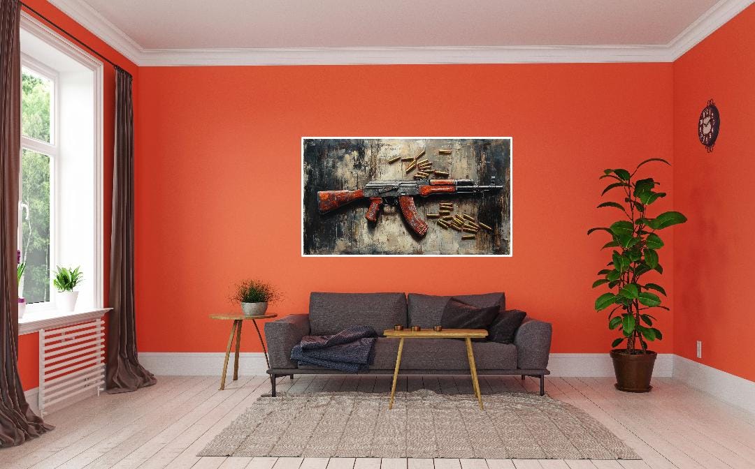 Ak-47 Gun Digital printable Wall Art.