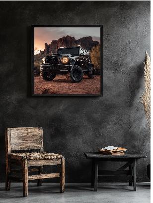Black Mercedes G Wagon in Desert Digital Printable Wall Art.