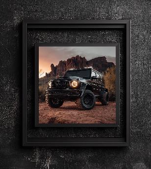 Black Mercedes G Wagon in Desert Digital Printable Wall Art.