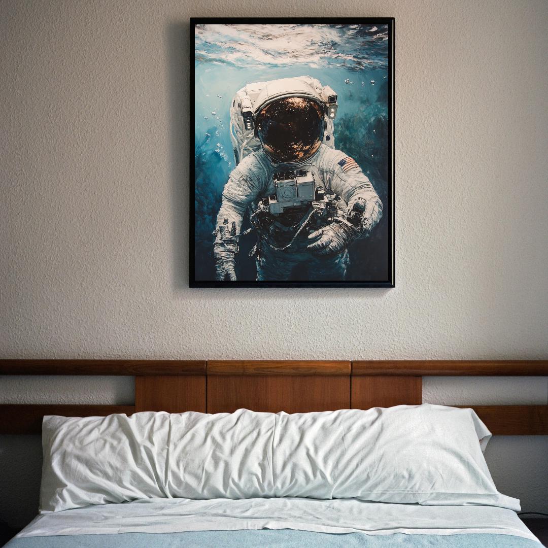 Astronaut In The Ocean Painting Digital Printable Wall Art.