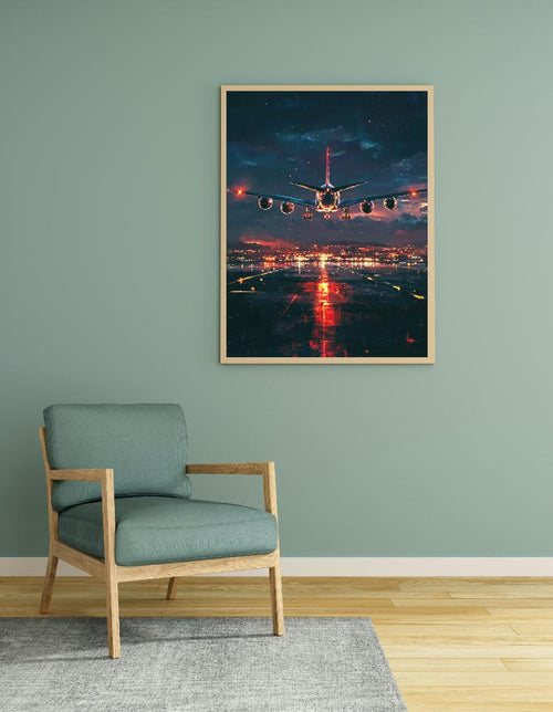Airplane Landing Digital Printable Wall Art.