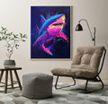 Neon Shark Digital Printable Wall Art.
