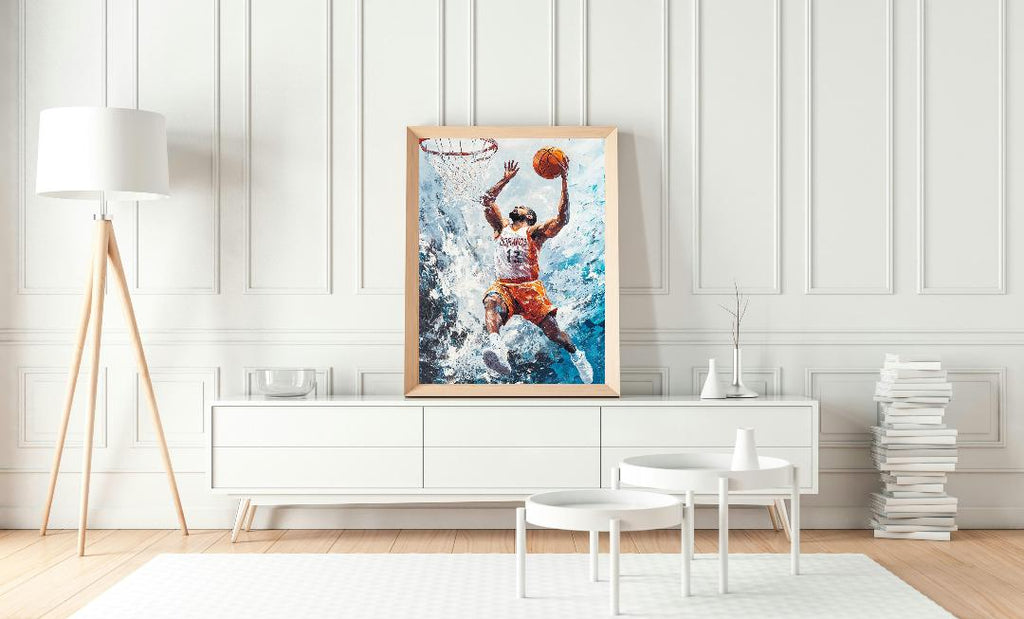 Guy Playing Basketball Digital Printable Wall Art.