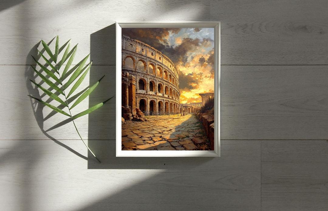 Roman Colosseum Digital Printable Wall Art.