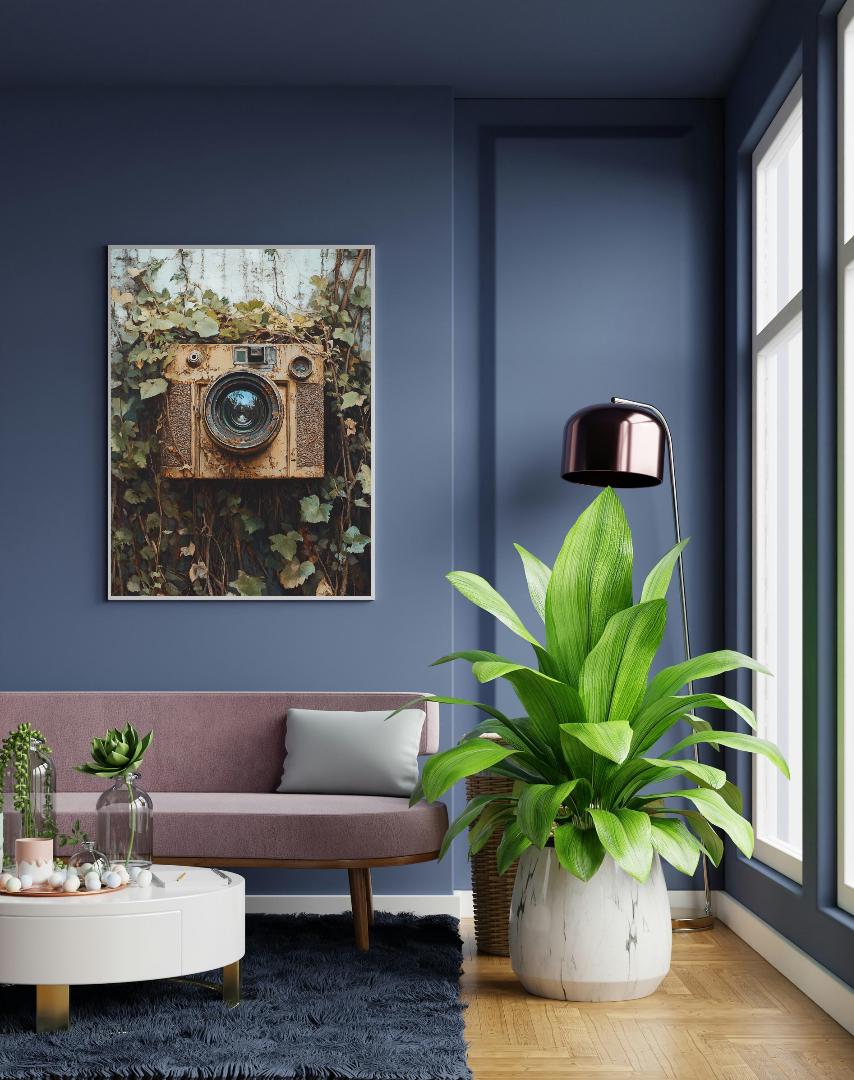 Camera Painting Digital Printable Wall Art.