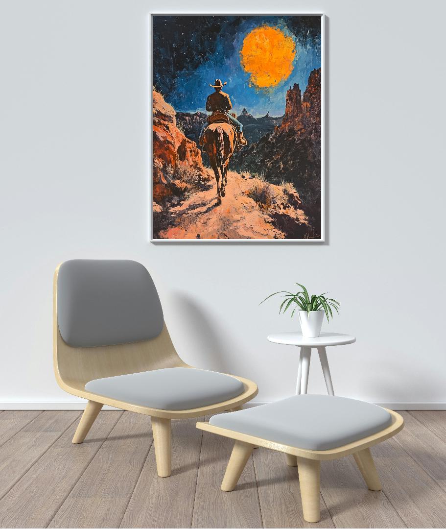 Horse And Rider Digital Printable Wall Art.