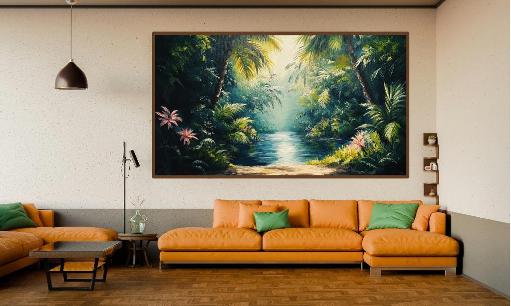 Jungle And Lake Digital Printable Wall Art.