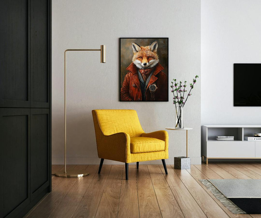 Fox Painting Digital Printable Wall Art.