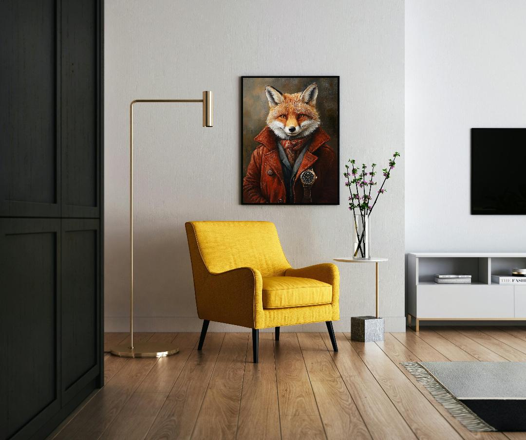Fox Painting Digital Printable Wall Art.