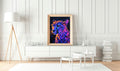 Neon Cheetah Digital Printable Wall Art.