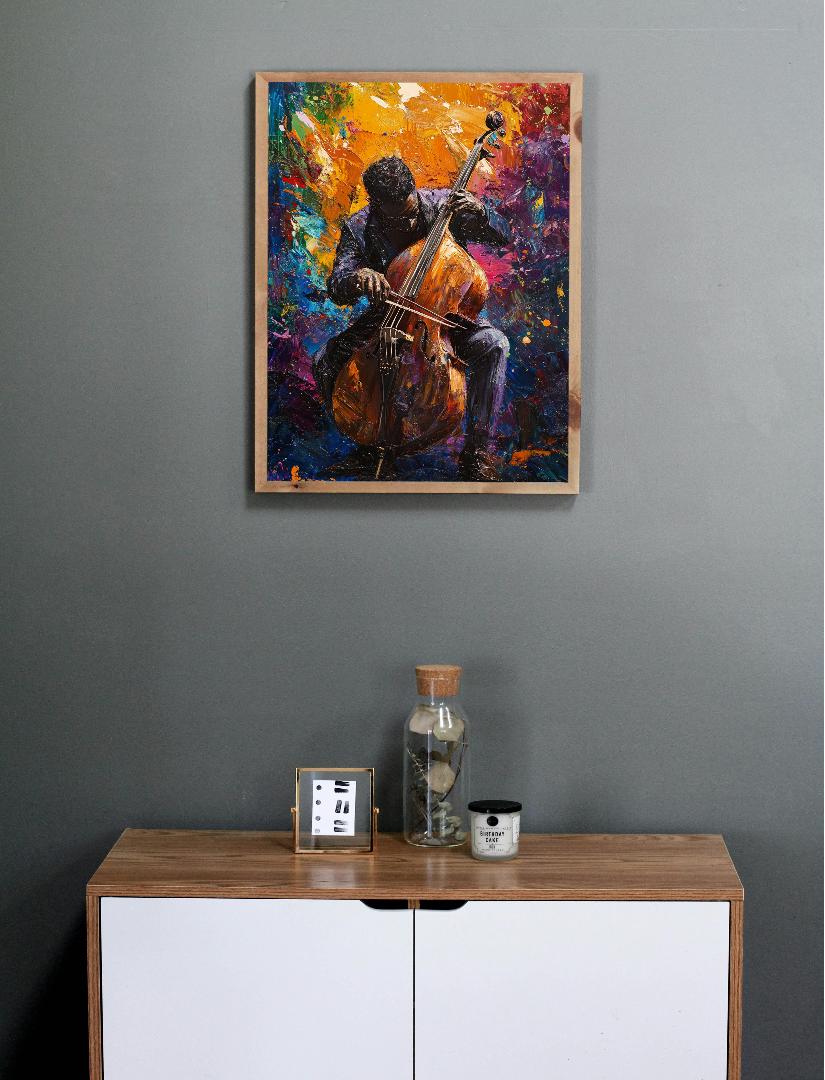 Colorful Violin Digital Printable Art.