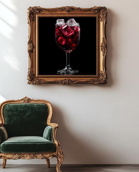 Red Wine In A Glass Digital Printable Wall Art.