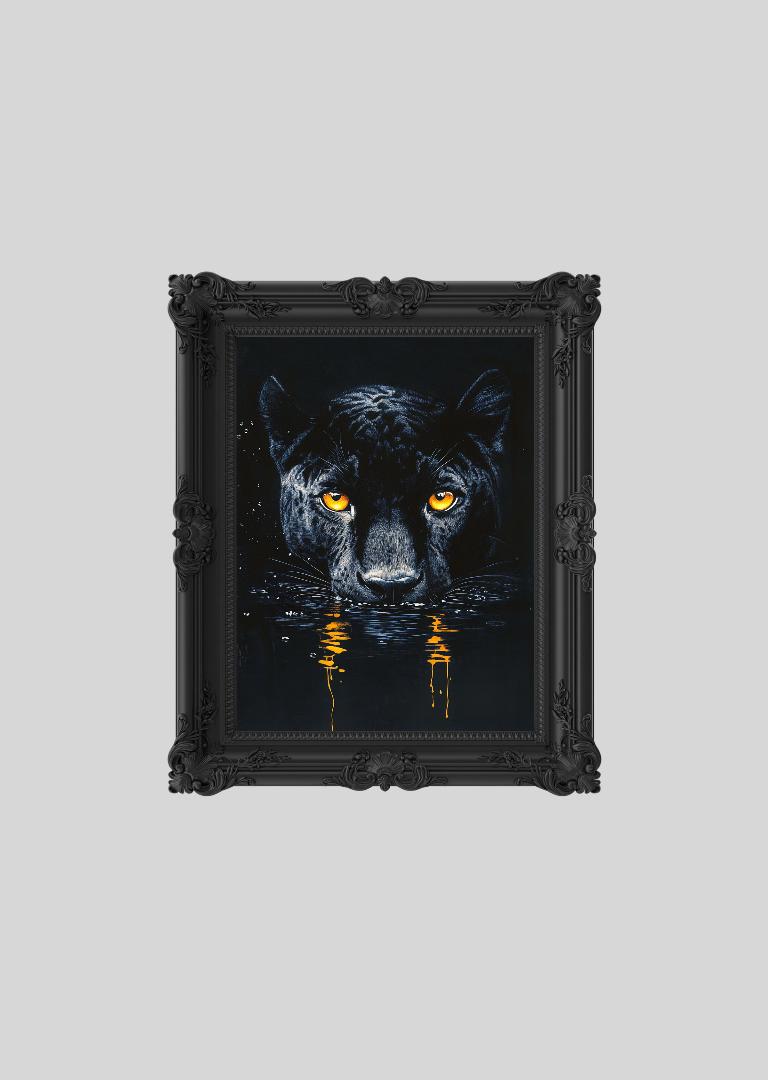 Black Jaguar Digital Printable Wall Art.