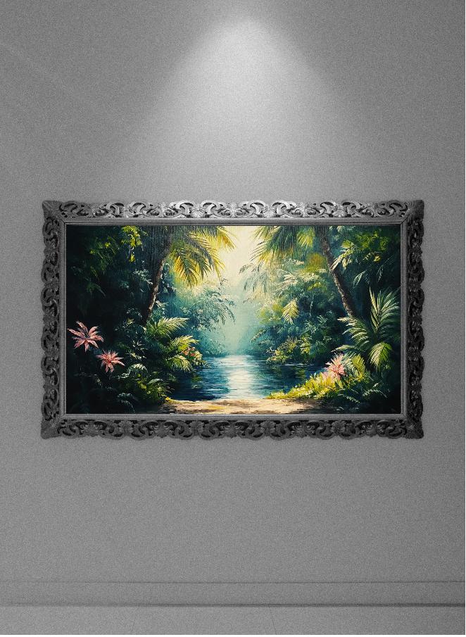 Jungle And Lake Digital Printable Wall Art.