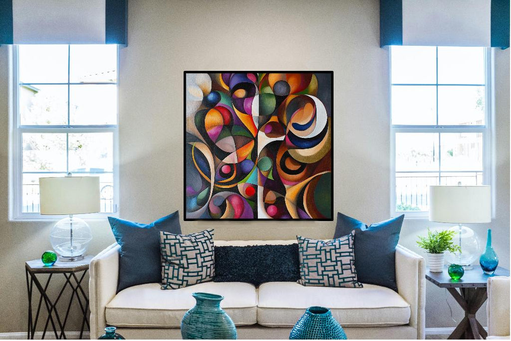 Colorful Abstract Oil Painting Digital Printable Wall Art