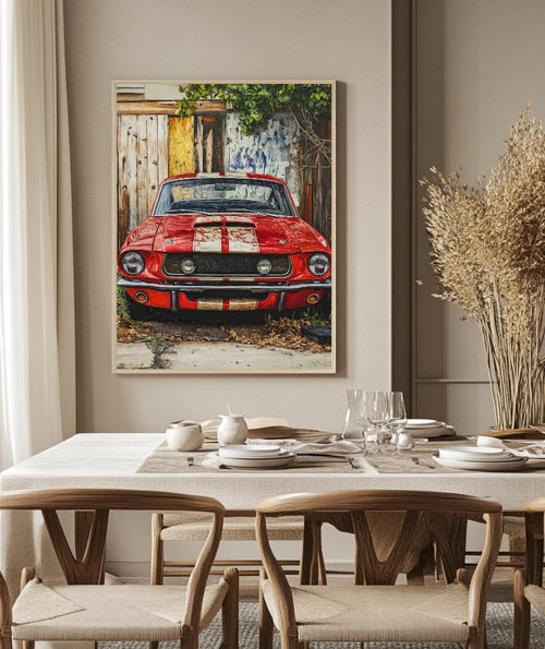 Classic Mustang Painting Digital Printable Wall Art.