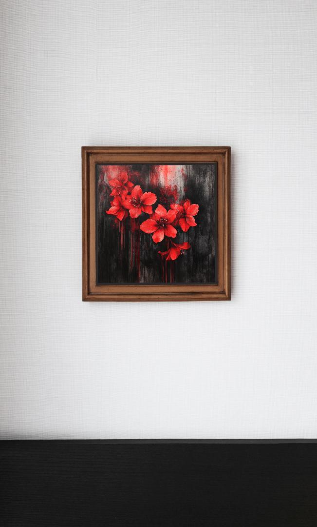 Red Flower digital printable Wall Art