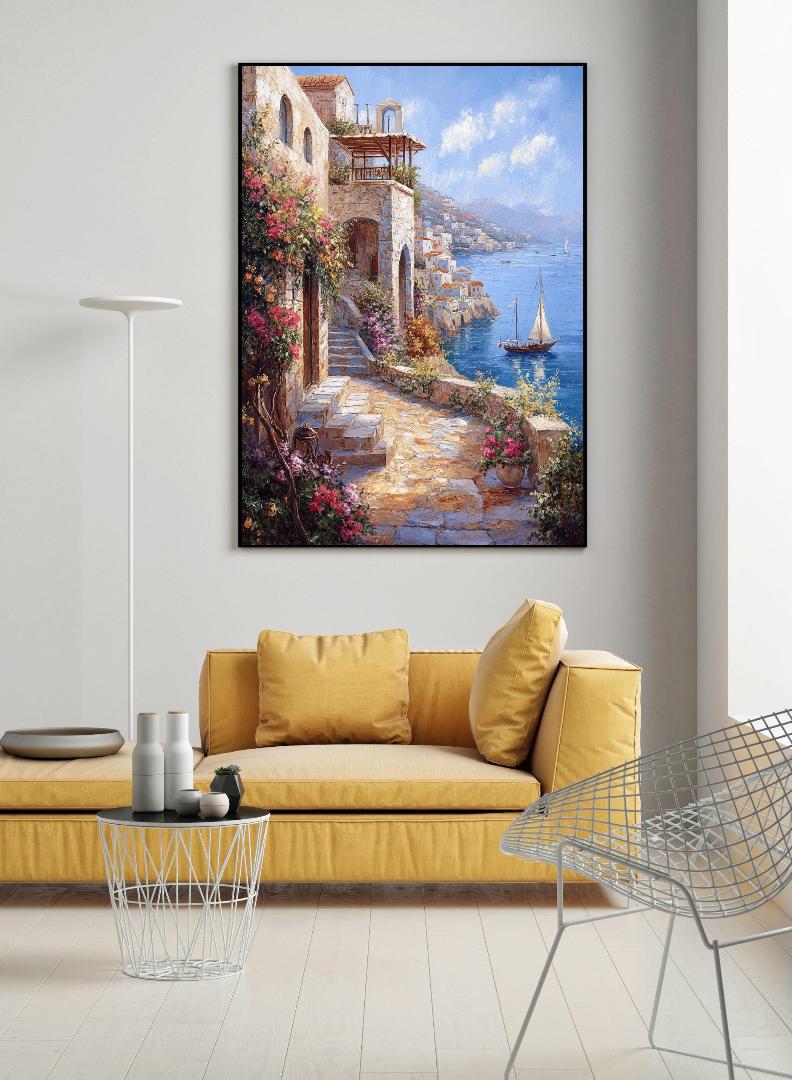 Greece Painting Digital Printable Wall Art.