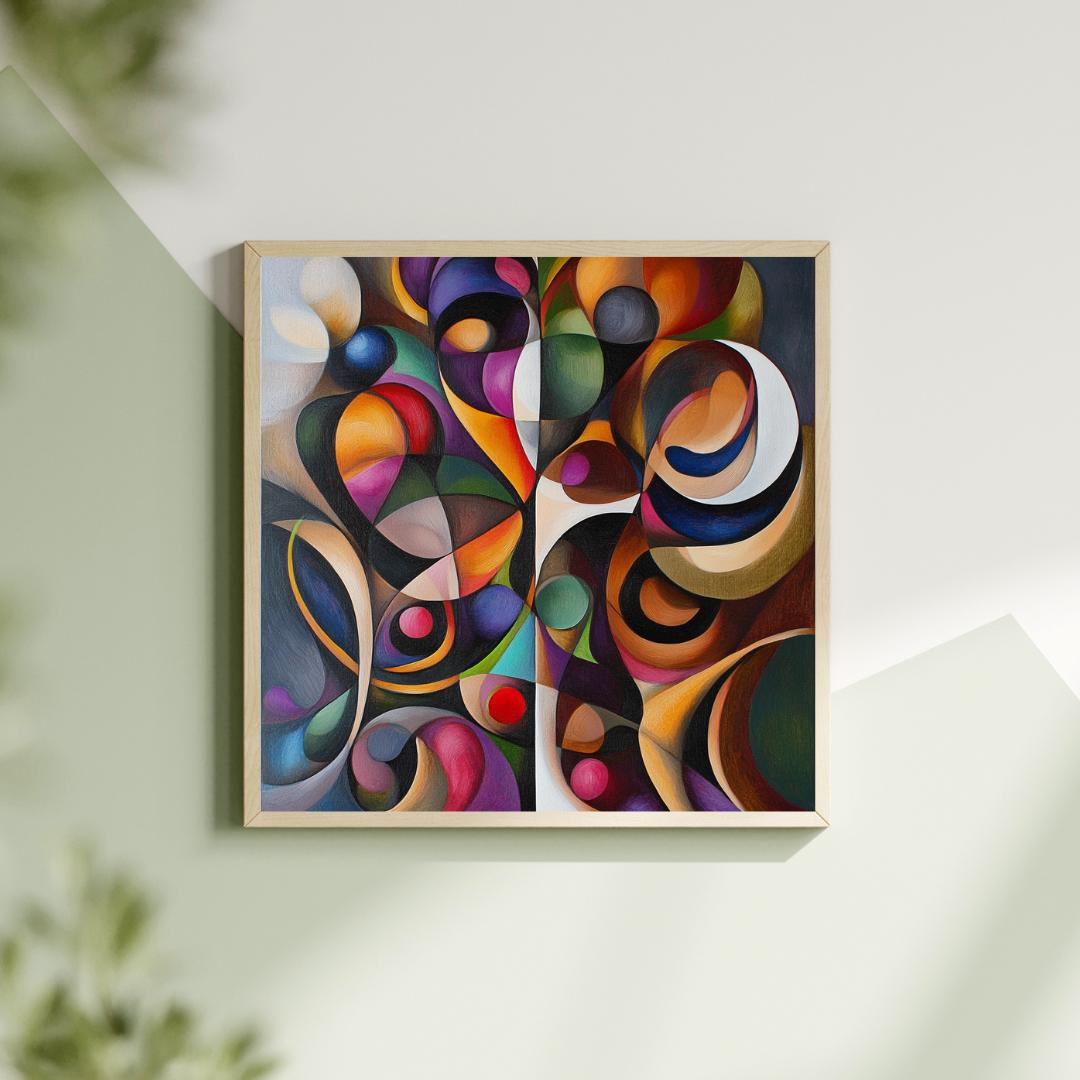 Colorful Abstract Oil Painting Digital Printable Wall Art