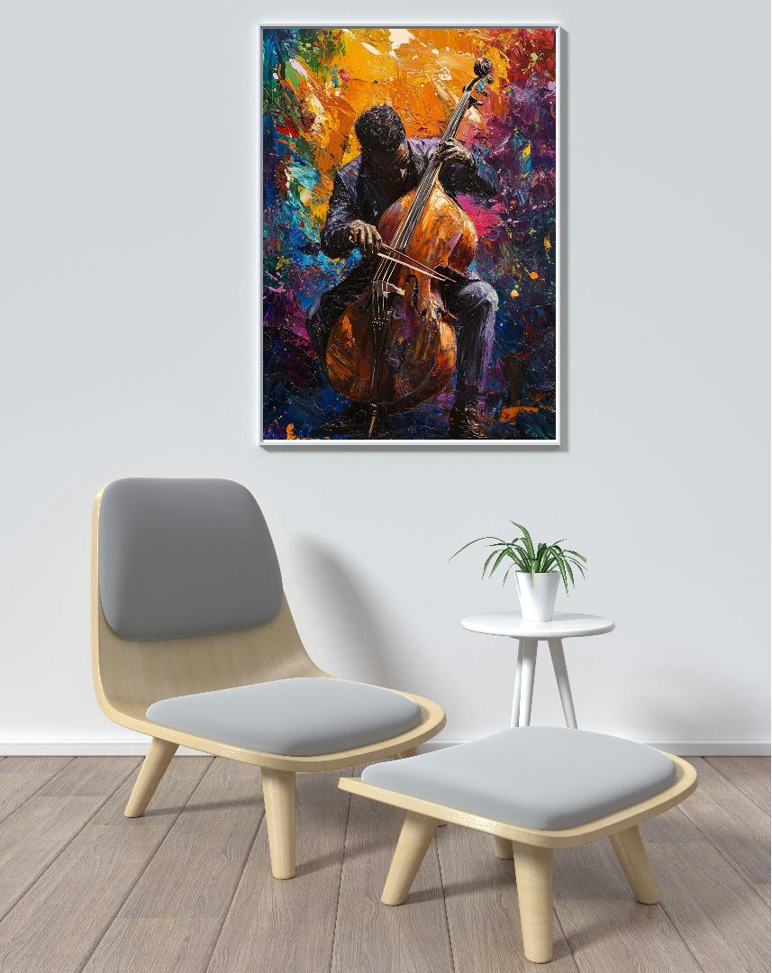 Colorful Violin Digital Printable Art.
