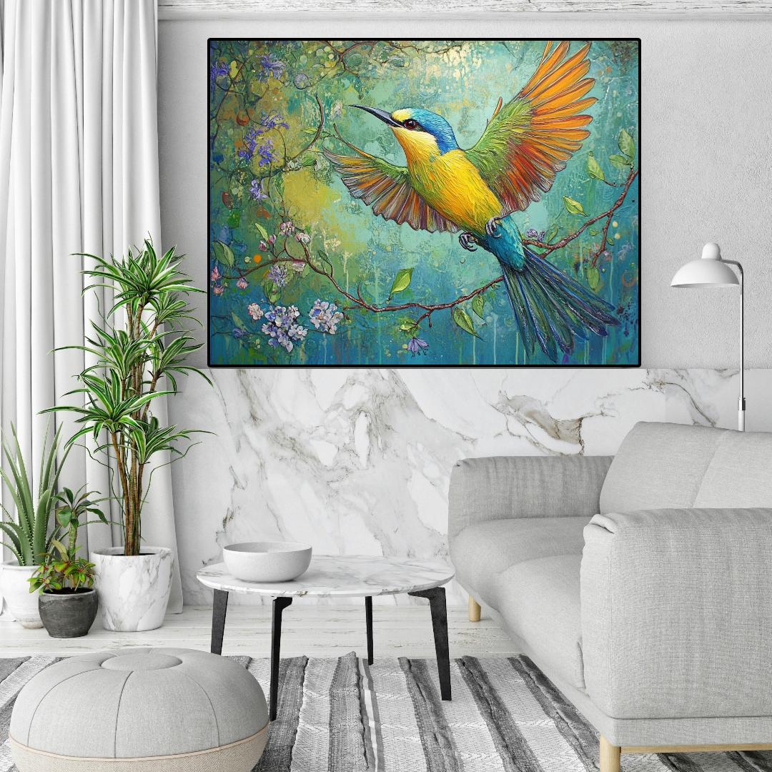 Colorful Bird Digital Printable Wall Art.
