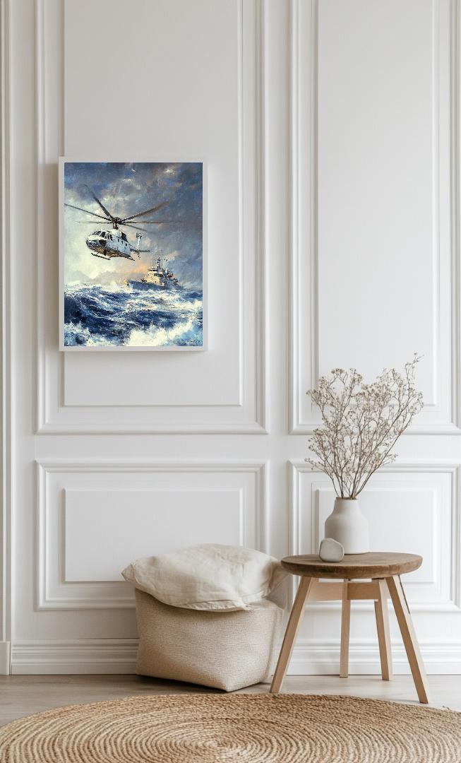 Helicopter Painting Digital Printable Wall Art.