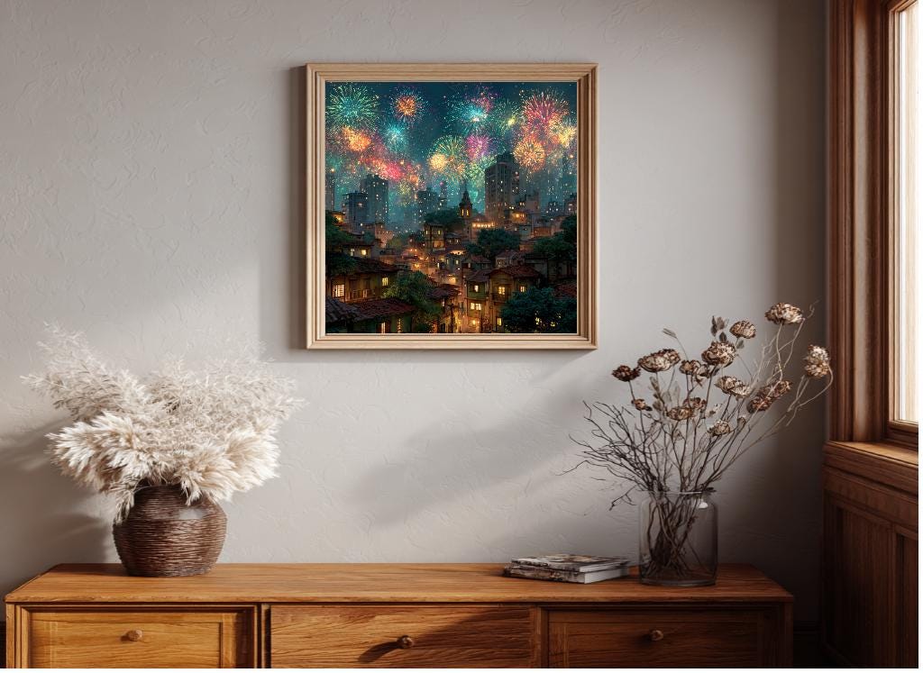 Digital Printable Firework Art.