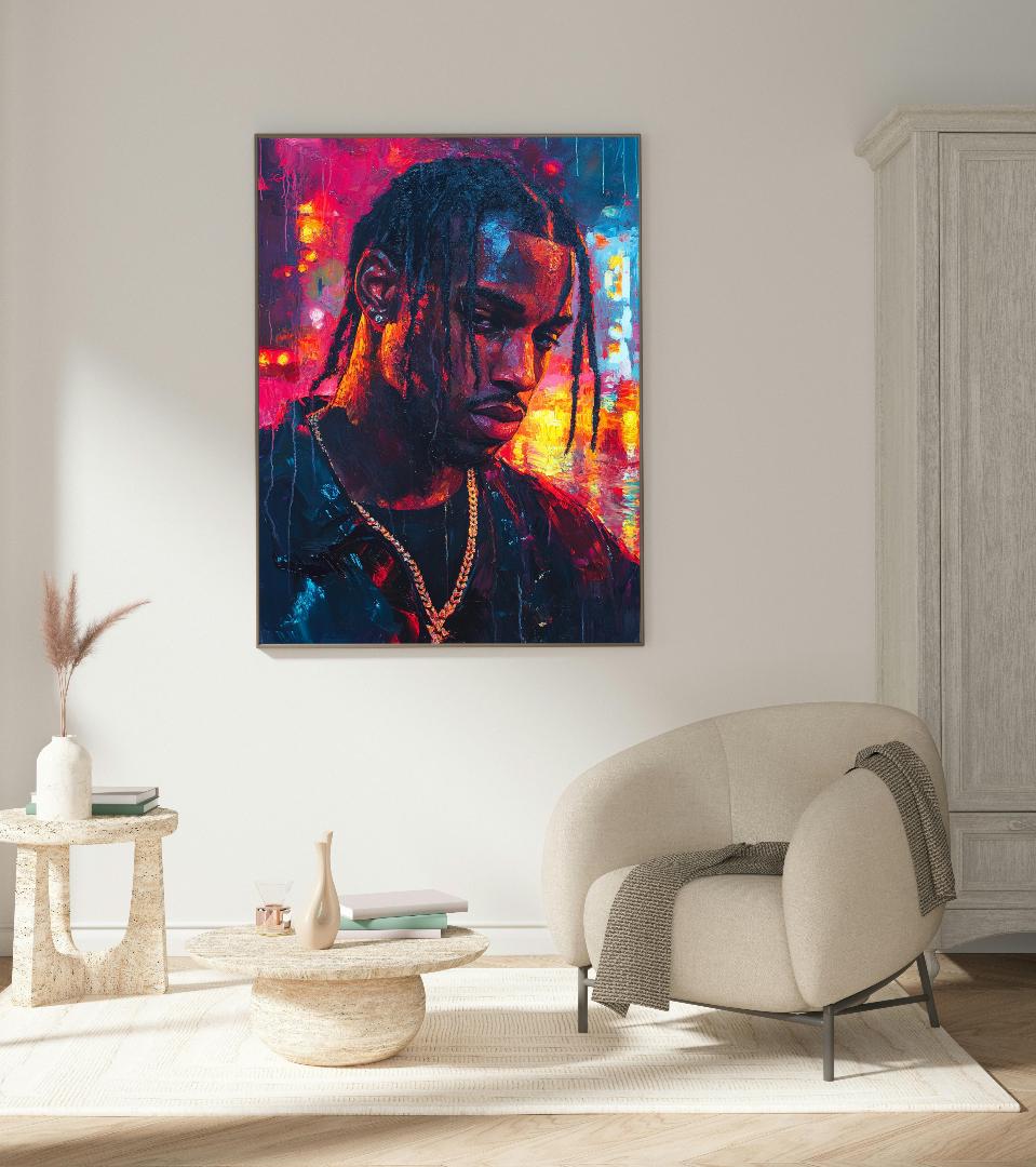 Neon Travis Scott Digital Printable Wall Art.
