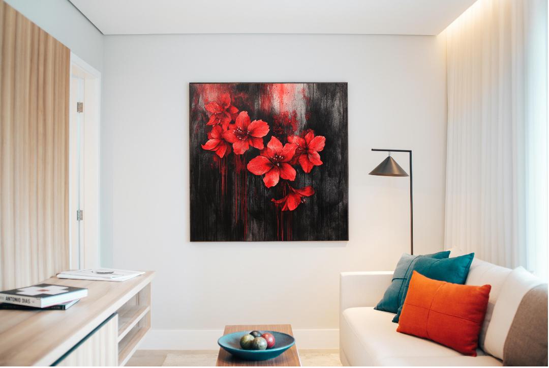Red Flower digital printable Wall Art