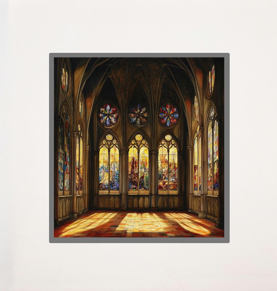 Gothic Building Windows Digital Printable Wall Art