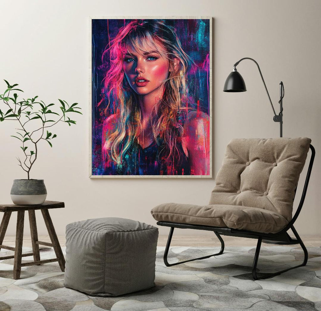Neon Taylor Swift Digital Printable Wall Art.