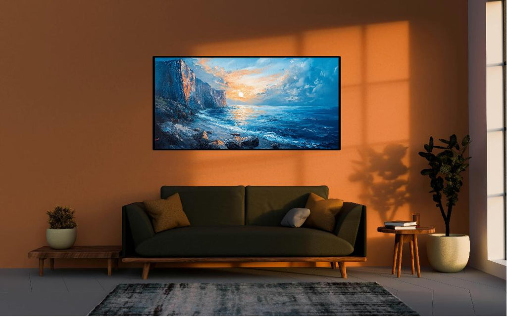 Ocean And Cliff Digital Printable Wall Art.