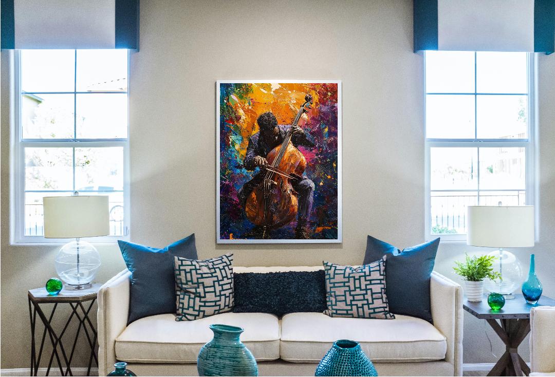 Colorful Violin Digital Printable Art.