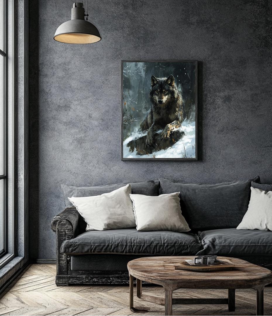Wolf Painting Digital Printable Wall Art.